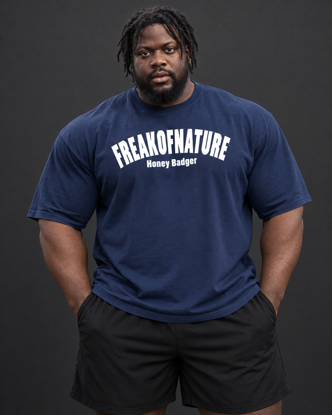 Navy / White Freak of Nature T-shirt worn by James
