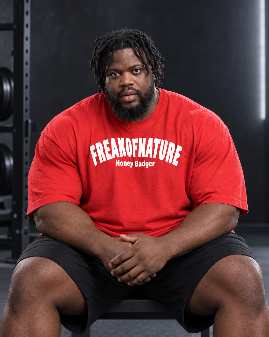 Red / White Freak of Nature T-shirt worn by James